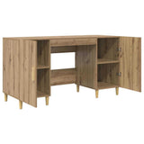 Desk with Shelf Artisan Oak 140 x 50 x 75 cm Engineered Wood 886235