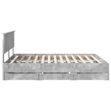Bed Frame with Drawer Concrete Grey 160 x 200 cm Engineer Wood 3410689