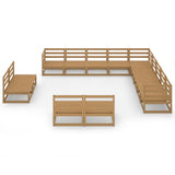 13 Piece Garden Lounge Set Honey Brown Solid Pinewood 3075907
