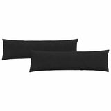 Sofa Pillows 2 pcs Black 145 x 40 cm Fabric 42013827