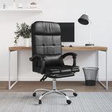 Massage Reclining Office Chair Black Faux Leather 349813