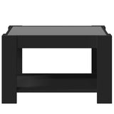 Coffee Table with LED Black 73x53x45 cm Engineered Wood 847547