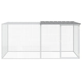 Chicken Cage with Roof Light Grey 203x98x90 cm Galvanised Steel 3189044