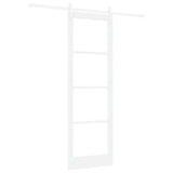 Sliding Door White 78 x 232 cm Solid Pine Wood and Glass 3332416