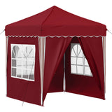 Pop-up Party Tent 195 x 195 x 245 cm Burgundy Oxford Fabric 42019741