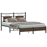 Bed Frame without Mattress Brown Oak 140x190 cm Engineered Wood 4106998