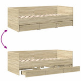 Daybed Sonoma Oak Engineered wood Single Convertible 3280827