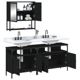 3 Piece Bathroom Furniture Set Black Engineered Wood 3214665