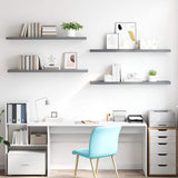 Floating Wall Shelves 4 pcs Grey 120x23.5x3.8 cm MDF 323864