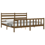 ZNTS Bed Frame without Mattress Honey Brown 200x200 cm Solid Wood Pine 3192059