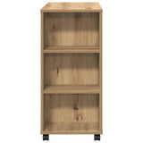 Rolling Cabinet Artisan Oak 60x35x75 cm Engineered Wood 856657