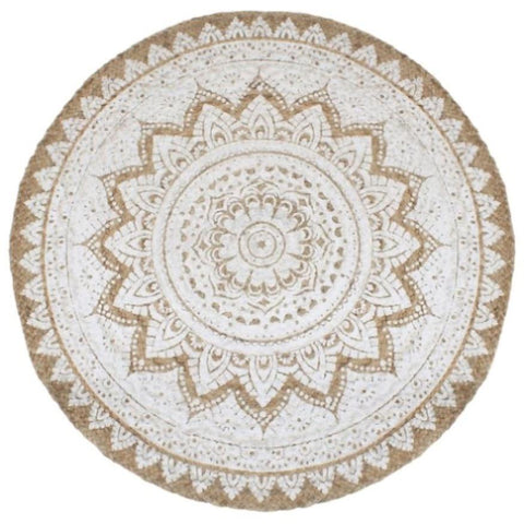 Area Rug Braided Jute Printed 210 cm Round 343588