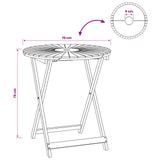 Folding Garden Table Natural 70 x 75 cm Solid Acacia Wood 42024979