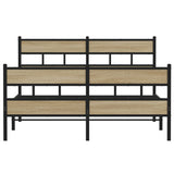 Metal Bed Frame without Mattress Sonoma Oak 140x200 cm 4017121