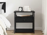 Bedside Cabinet Black Oak 40 x 42 x 55 cm Engineered Wood 881885