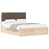 Bed Frame with Upholstered Headboard Taupe 140 x 200 cm 3398232