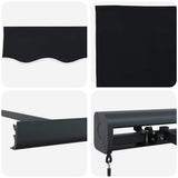 Retractable Awning Black 350 x 250 cm Fabric and Metal 3330335