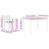 Garden Dining Set 3 pcs Brown Solid Acacia Wood 3375671