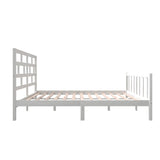 3101349 Bed Frame without Mattress White Solid Wood 140x200 cm