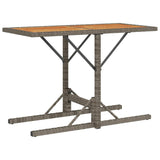 3 Piece Bistro Set with Cushions Grey Poly Rattan 365067