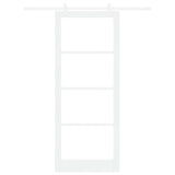Sliding Door White 93 x 232 cm Solid Pine Wood and Glass 3332236