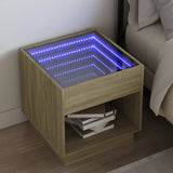 Bedside Table with Infinity LED Sonoma Oak 50x50x50 cm 3284086