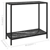 ZNTS Console Table Black 80x35x75 cm Tempered Glass 322834