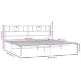 Metal Bed Frame without Mattress with Headboard Black 180x200cm 355467