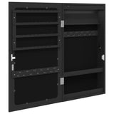 Mirror Jewellery Cabinet with LED Lights Wall Mounted Black 353239