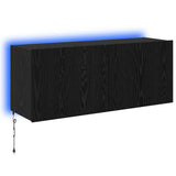 TV Wall Cabinet Black Oak 100 x 35 x 41 cm Engineered Wood 886252