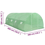 Greenhouse Green PE mesh fabric, Galvanised steel 45536