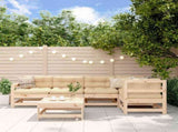 Garden Lounge Set Natural Wood Solid Pine Wood 6 Piece Modular 3186466