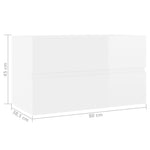 ZNTS Sink Cabinet High Gloss White 80x38.5x45 cm Engineered Wood 804752