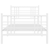 Metal Bed Frame without Mattress with Footboard White 90x190cm 376383