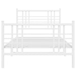 Metal Bed Frame without Mattress with Footboard White 100x190cm 376385