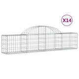 Arched Gabion Baskets 14 pcs 200x30x40/60 cm Galvanised Iron 3146059