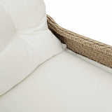Recliner Chair with Cushion Beige 56 x 66 x 95 cm Poly Rattan 42003420