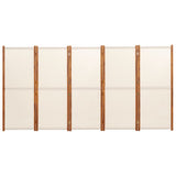 5-Panel Room Divider Cream White 350x180 cm 319185