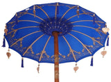 Parasol with Base Blue 95 x 95 x 260 cm Cotton and Wood 3356910