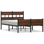 ZNTS Bed Frame without Mattress Brown Oak 120x200 cm Engineered Wood 4017342