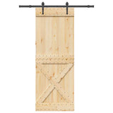 Sliding Door with Hardware Set 85x210 cm Solid Wood Pine 3332786