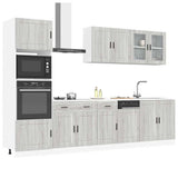 7 Piece Kitchen Cabinet Set Kalmar Grey Sonoma Engineered Wood 3314757