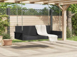 Swing Bench Black 119x56x48 cm Poly Rattan 365625