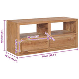 TV Cabinet Natural Wood Colour Solid Teak Wood Medium 282848
