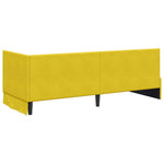 Corner Bed Frame with Headboard Yellow 80 x 200 cm Velvet 42016293