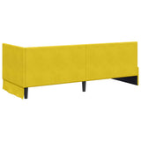 Corner Bed Frame with Headboard Yellow 80 x 200 cm Velvet 42016293