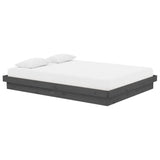 Bed Frame without Mattress Grey Solid Wood Double 819949