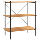 3-Tier Shelving Unit Black and Oak 80x40x92 cm 336340