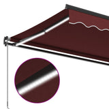 Manual Retractable Awning with LEDs Burgundy 500x350 cm 3215007