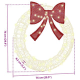 Wreath with 60 LEDs Warm white 76 x 76 x8.5 cm Acrylic 42019121